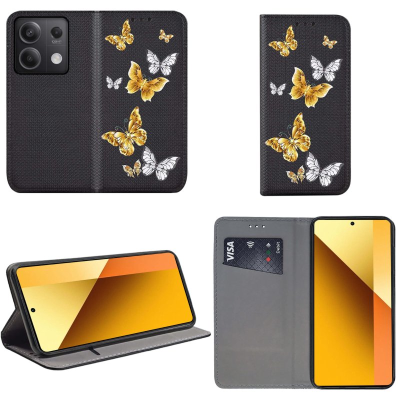 etui-do-xiaomi-redmi-note-13-pro-plus-zamykane-malowane-wzor-motyle