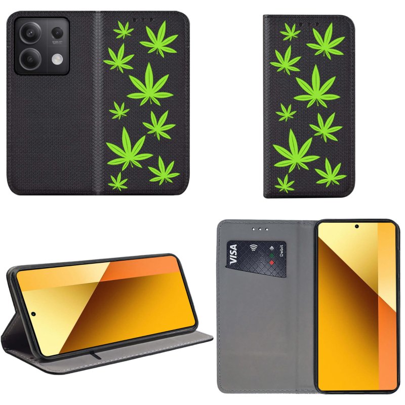 etui-do-xiaomi-redmi-note-13-pro-plus-zamykane-malowane-wzor-liście