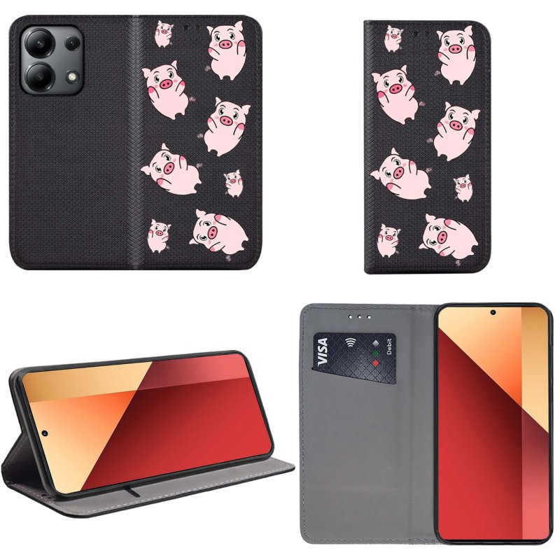 etui-do-xiaomi-redmi-note-13-pro-4g-zamykane-malowane-wzor-ze-szklem