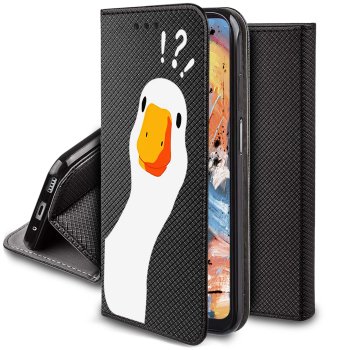 Etui do Xiaomi Redmi Note 13  Pro 4G zamykane malowane wzór gęś ze szkłem