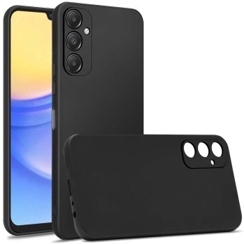 Etui do Samsung Galaxy M15 5G czarne matowe ze szkłem