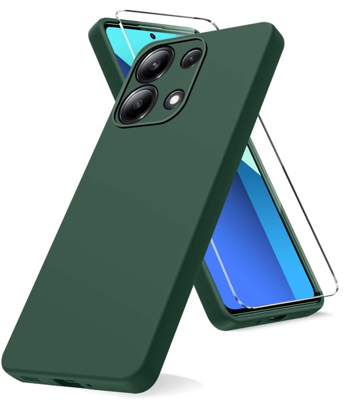 etui-do-xiaomi-redmi-note-13-zielone-matowe-ze-szklem