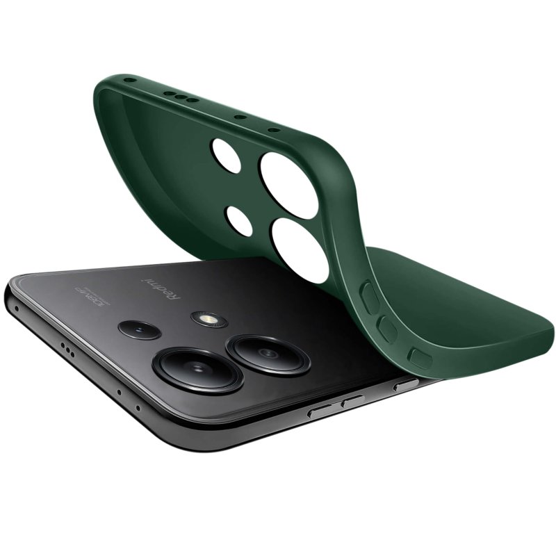 etui-do-xiaomi-redmi-note-13-zielone-matowe-ze-szklem