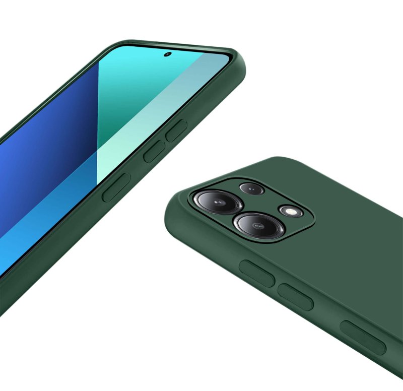 etui-do-xiaomi-redmi-note-13-zielone-matowe-ze-szklem