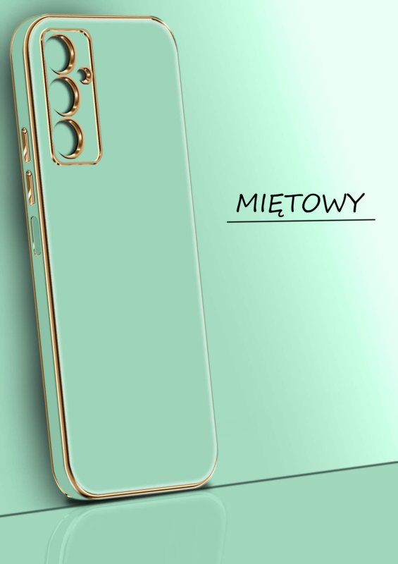 etui-do-samsung-galaxy-m15-5g-ze-zlota-ramka-mietowe-ze-szklem
