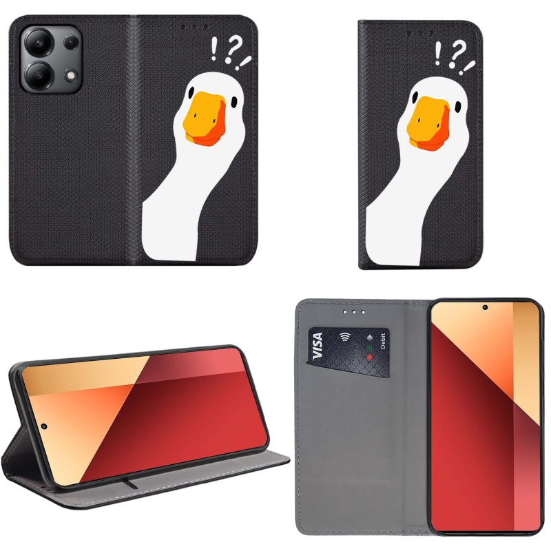 etui-do-xiaomi-redmi-note-13-4g-zamykane-malowane-wzor-ze-szklem