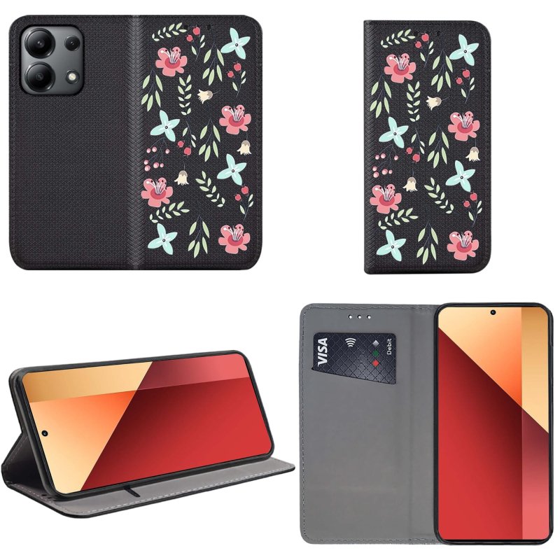 etui-do-xiaomi-redmi-note-13-4g-zamykane-malowane-wzor-ze-szklem