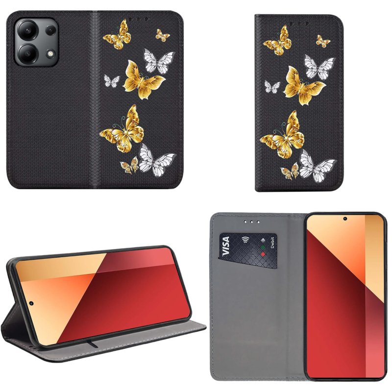 case-do-xiaomi-redmi-note-13-4g-zamykane-malowane-wzor-ze-szklem