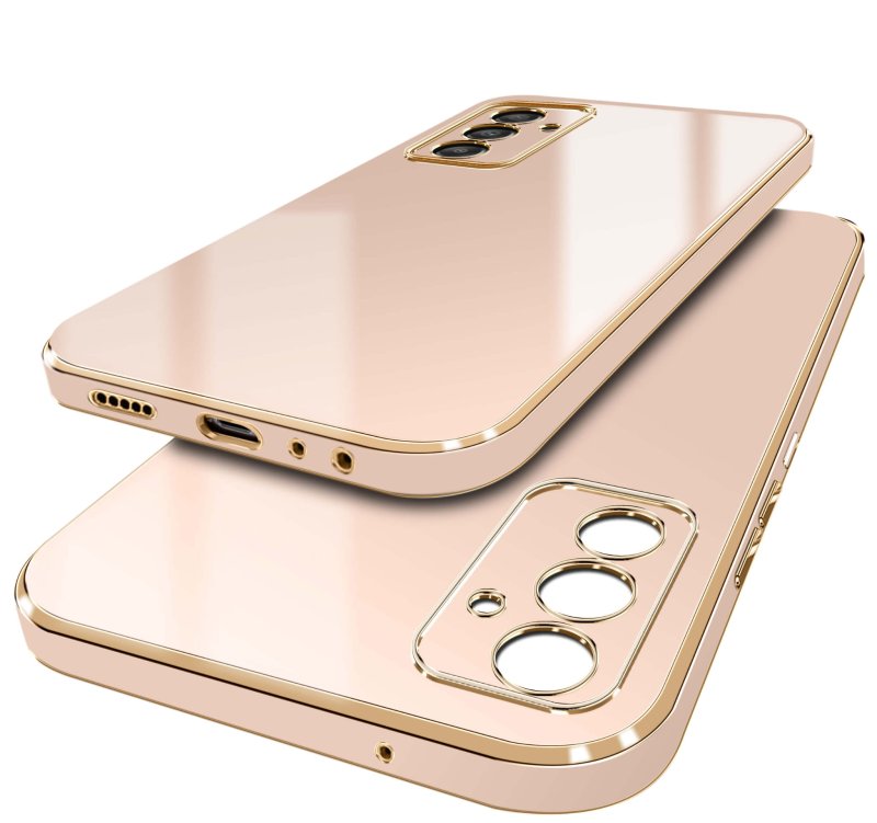 etui-do-samsung-galaxy-a05s-ze-zlota-ramka-rozowe-ze-szklem