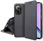 Etui do Realme C67 czarne zamykane ze szkłem