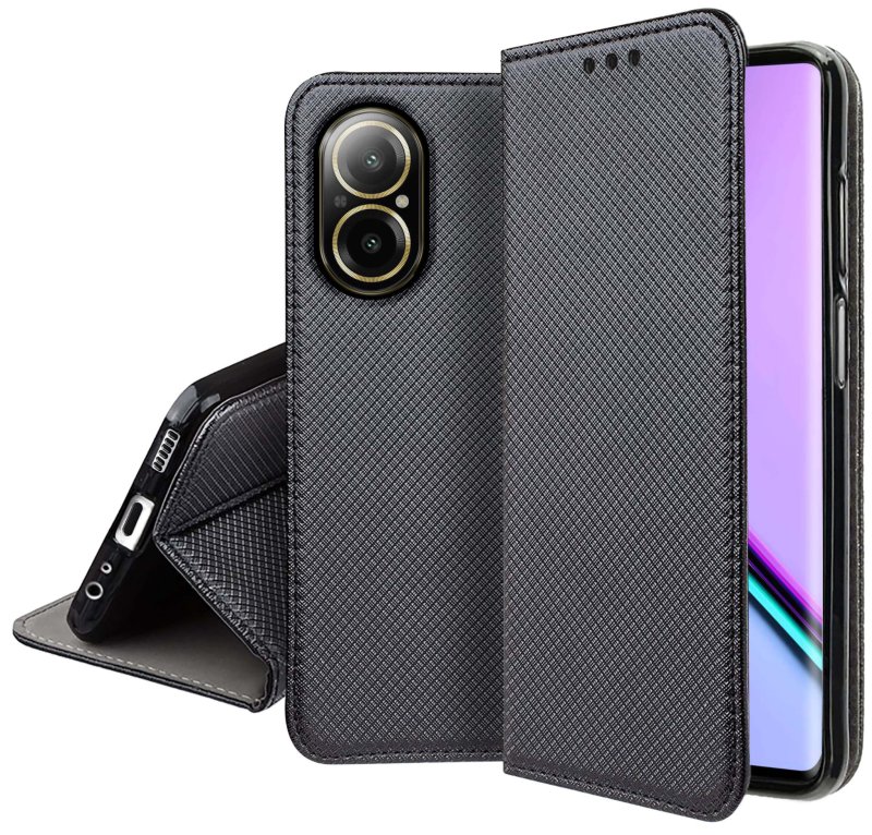 etui-do-realme-c67-czarne-zamykane-ze-szklem