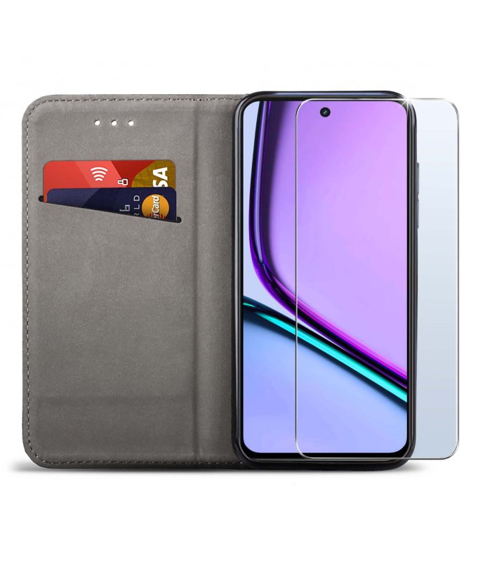 etui-do-realme-c67-granatowe-zamykane-ze-szklem