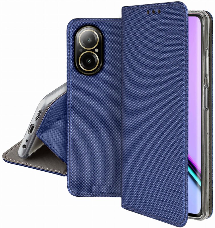etui-do-realme-c67-granatowe-zamykane-ze-szklem