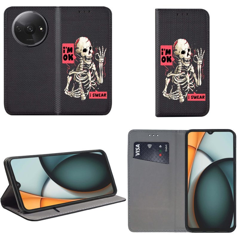 etui-do-xiaomi-redmi-a3-zamykane-malowane-wzor-ze-szklem