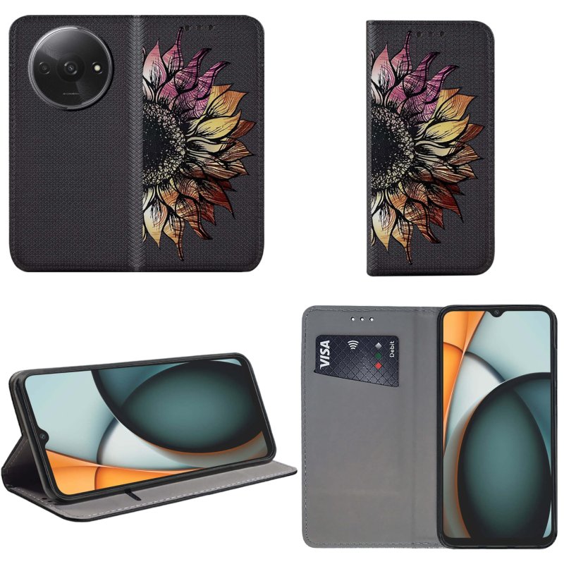 etui-do-xiaomi-redmi-a3-zamykane-malowane-wzor-ze-szklem