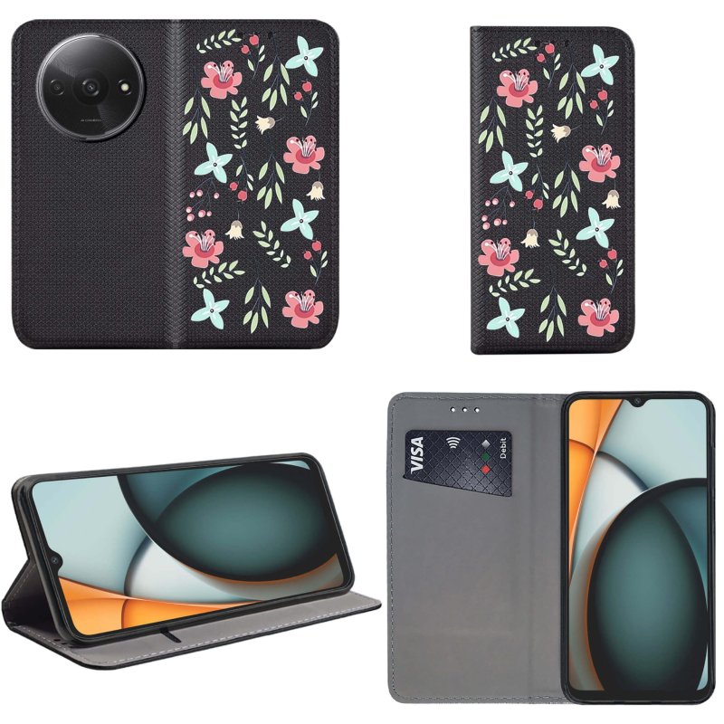 etui-do-xiaomi-redmi-a3-zamykane-malowane-wzor-ze-szklem