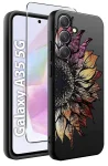 Etui do Samsung Galaxy A35 5G malowane wzór kwiaty ze szkłem