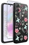 Etui do Samsung Galaxy A35 5G malowane wzór kwiaty ze szkłem