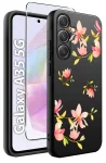 Etui do Samsung Galaxy A35 5G malowane wzór kwiaty ze szkłem