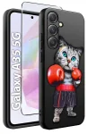 Etui do Samsung Galaxy A35 5G malowane wzór z kotem ze szkłem