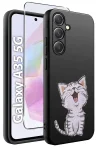Etui do Samsung Galaxy A35 5G malowane wzór z kotem ze szkłem
