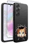 Etui do Samsung Galaxy A35 5G malowane wzór z kotem ze szkłem