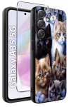 Etui do Samsung Galaxy A35 5G malowane wzór z kotem ze szkłem