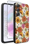 Etui do Samsung Galaxy A35 5G malowane wzór kwiaty ze szkłem