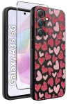 Etui do Samsung Galaxy A35 5G malowane wzór serca ze szkłem