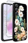 Etui do Samsung Galaxy A35 5G malowane wzór kwiaty ze szkłem