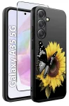 Etui do Samsung Galaxy A35 5G malowane wzór kwiaty ze szkłem