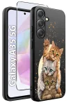 Etui do Samsung Galaxy A35 5G malowane wzór z kotem ze szkłem