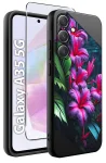 Etui do Samsung Galaxy A35 5G malowane wzór kwiaty ze szkłem