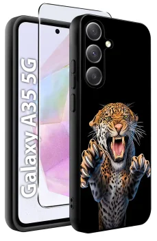 Etui do Samsung Galaxy A35 5G malowane wzór zwierzęta ze szkłem