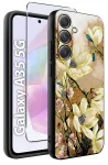 Etui do Samsung Galaxy A35 5G malowane wzór kwiaty ze szkłem
