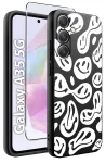 Etui do Samsung Galaxy A35 5G malowane wzór śmieszny ze szkłem