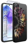 Etui do Samsung Galaxy A55 5G malowane wzór kwiaty ze szkłem