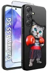 Etui do Samsung Galaxy A55 5G malowane wzór z kotem ze szkłem