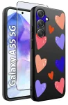 Etui do Samsung Galaxy A55 5G malowane wzór serca ze szkłem