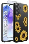 Etui do Samsung Galaxy A55 5G malowane wzór kwiaty ze szkłem