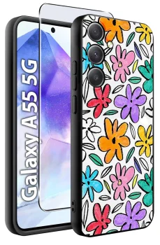 Etui do Samsung Galaxy A55 5G malowane wzór dla dziewczynki ze szkłem