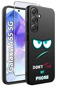 Etui do Samsung Galaxy A55 5G malowane wzór śmieszny ze szkłem