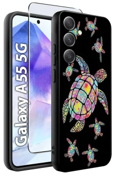 Etui do Samsung Galaxy A55 5G malowane wzór zwierzęta ze szkłem