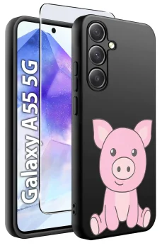 Etui do Samsung Galaxy A55 5G malowane wzór zwierzęta ze szkłem
