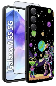 Etui do Samsung Galaxy A55 5G malowane wzór fajny ze szkłem