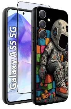 Etui do Samsung Galaxy A55 5G malowane wzór dla chłopca ze szkłem