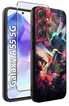 Etui do Samsung Galaxy A55 5G malowane wzór kolorowy ze szkłem