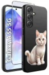 Etui do Samsung Galaxy A55 5G malowane wzór z kotem ze szkłem