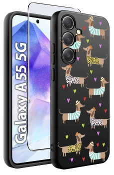 Etui do Samsung Galaxy A55 5G malowane wzór zwierzęta ze szkłem