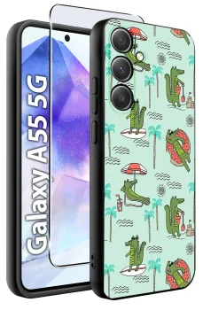 Etui do Samsung Galaxy A55 5G malowane wzór dla dzieci ze szkłem